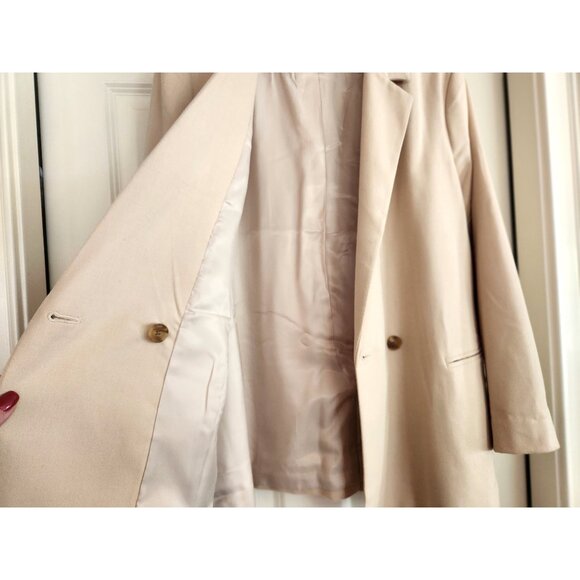 Banana Republic Women's Flannel Blazer Double Breasted Stretch Oyster Pearl Sz18 - Picture 4 of 8